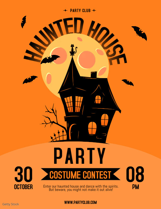 Orange Halloween Animated Haunted House Flyer Template PosterMyWall Orange Halloween Animated Haunted House Flyer Template PosterMyWall
