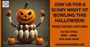 ORANGE HALLOWEEN BOWLING PUMPKIN RAMBO COSTUME CONTEST template