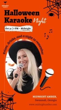 Orange Halloween karaoke Reel Video Bar Event template