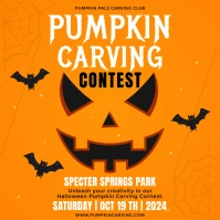 Orange Halloween Pumpkin Carving Contest Inst Сообщение Instagram template
