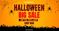 Orange Halloween Sale Ads Flyer Facebook Shared Image template