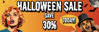 Orange  Halloween Sale Banner Ad 2x6 Foot Banner 2' × 6' template