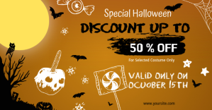 Orange Halloween Discount Promotion Facebook Ad Template