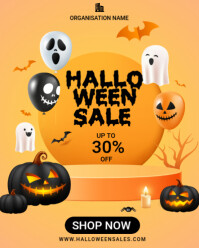Orange Halloween Sale Instagram Portrait Template