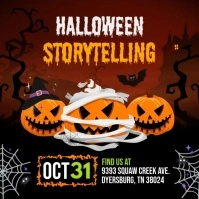 orange Halloween storytelling video template Instagram Post