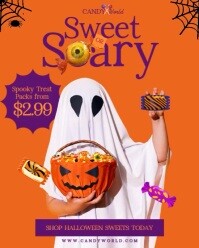 Red Halloween Candy Promotion Instagram Portrait Template