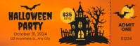 Orange Halloween Ticket Banner 2' × 6' template