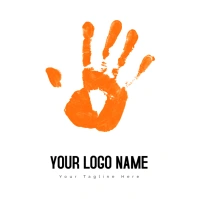 Orange Hand Print Logo template