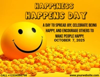 Orange Happiness Day Desigen Flyer (us Letter) Volante (Carta US) template