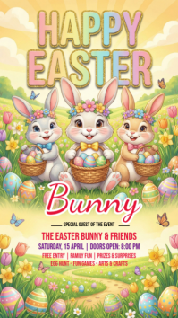 Orange Happy Easter Party Instagram Story template