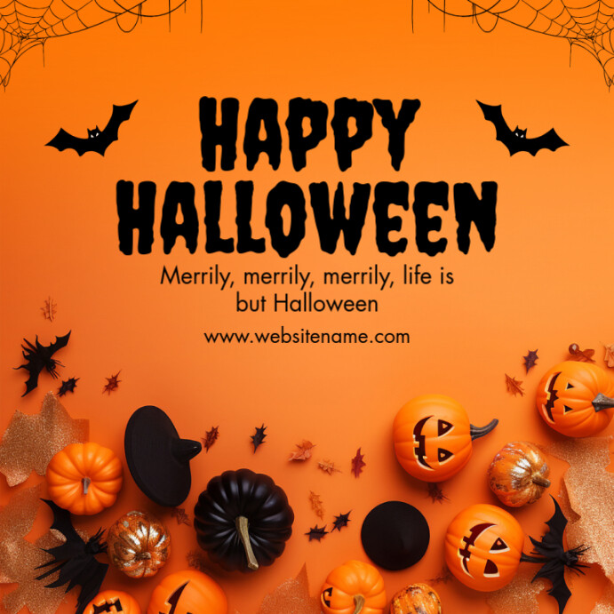 Orange Happy Halloween Instagram Post Template PosterMyWall