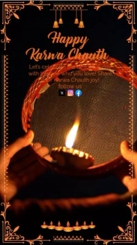 Orange Happy Karwa Chauth Reel instagram tiktok Instagram-verhaal template