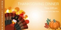 Orange  Happy Thanksgiving Eventbrite Banner template