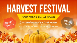 สีแดง Harvest Festival Facebook-covervideo Template