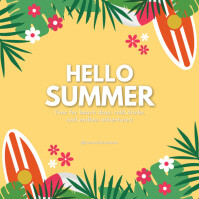 Orange Hello Summer Instagram Post template
