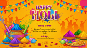 Laranja Holi Festival Digitalt display Template