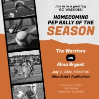 Orange homecoming pep rally game post template