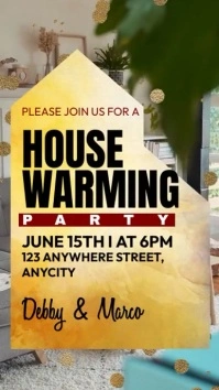 Orange  Housewarming Party Invitation Reel In template