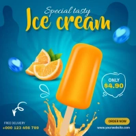 Orange Ice Drop Ads Square (1:1) template