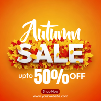 Orange Illustrative Autumn Sale Instagram Post template