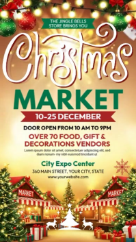 Orange Illustrative Christmas Market Instagram Story template