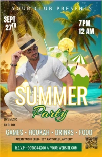 Orange Illustrative Coastal Celebration  Tabloid template