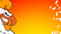 Orange Illustrative Cool Chicken Rooster Mascot Orange Wallpaper Presentation (16:9) template