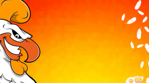Orange Illustrative Cool Chicken Rooster Mascot Orange Wallpaper Presentation (16:9) template