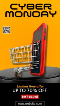Orange Illustrative Cyber Monday Instagram Story template