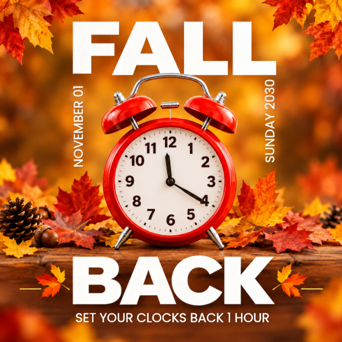 Orange Illustrative Daylight Saving Time Reminder Instagram Post ...