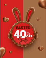 Orange Illustrative Easter Discount Sales Advertisement  Instagram Portrait template