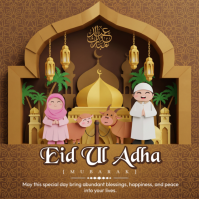 Jingga Eid Ul Adha Celebration Publicación de Instagram Template