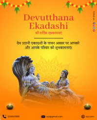 Orange Devutthana Ekadashi Celebration Instagram Portrait Template
