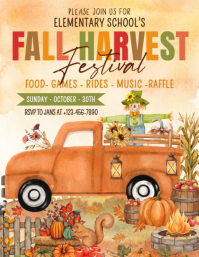 Orange Fall Harvest Festival Volantino Template