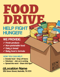 Orange Food Drive ใบปลิว Template