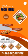 Orange Illustrative Food Template Design Poster  Roll Up Banner 3' × 6'