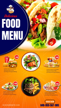 Orange Restaurant Menu Instagram Story Template
