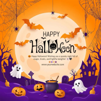Arancione Halloween Greeting Poster Instagram Plasing Template