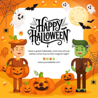 Putih Halloween Greeting Post Instagram Template