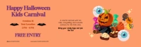 Orange Illustrative Halloween Party LinkedIn Banner template