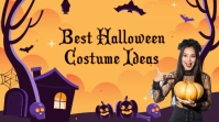 Orange Illustrative Halloween Youtube Thumbnail template