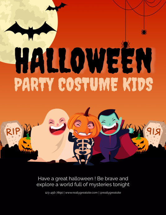 Plantilla de Orange Illustrative Happy Halloween | PosterMyWall