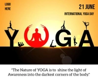 Orange Illustrative Interantional Yoga Day Me Medium Rectangle template