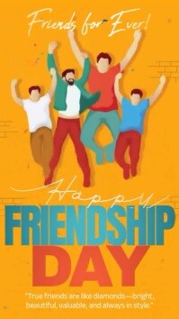 Orange Illustrative International Friendship Day  Instagram Story template