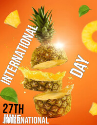 橙色 International Pineapple Day 传单(美国信函) Template