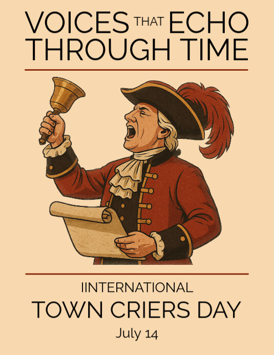 Orange Illustrative International Town Criers Day Flyer (us Letter) template