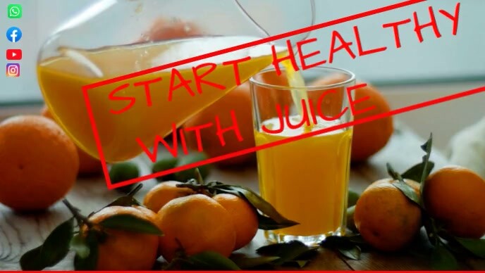 Orange Illustrative Juice Youtube Thumbnail template