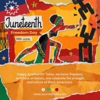 Orange Illustrative Juneteenth Celebration Instagram Post Video template