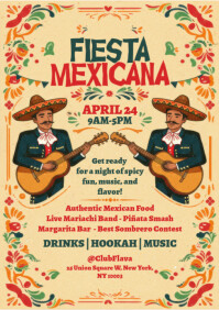 Orange Mexican Fiesta A5 Template