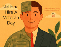 Orange Illustrative National Hire A Veteran Day Flyer (us Letter) template